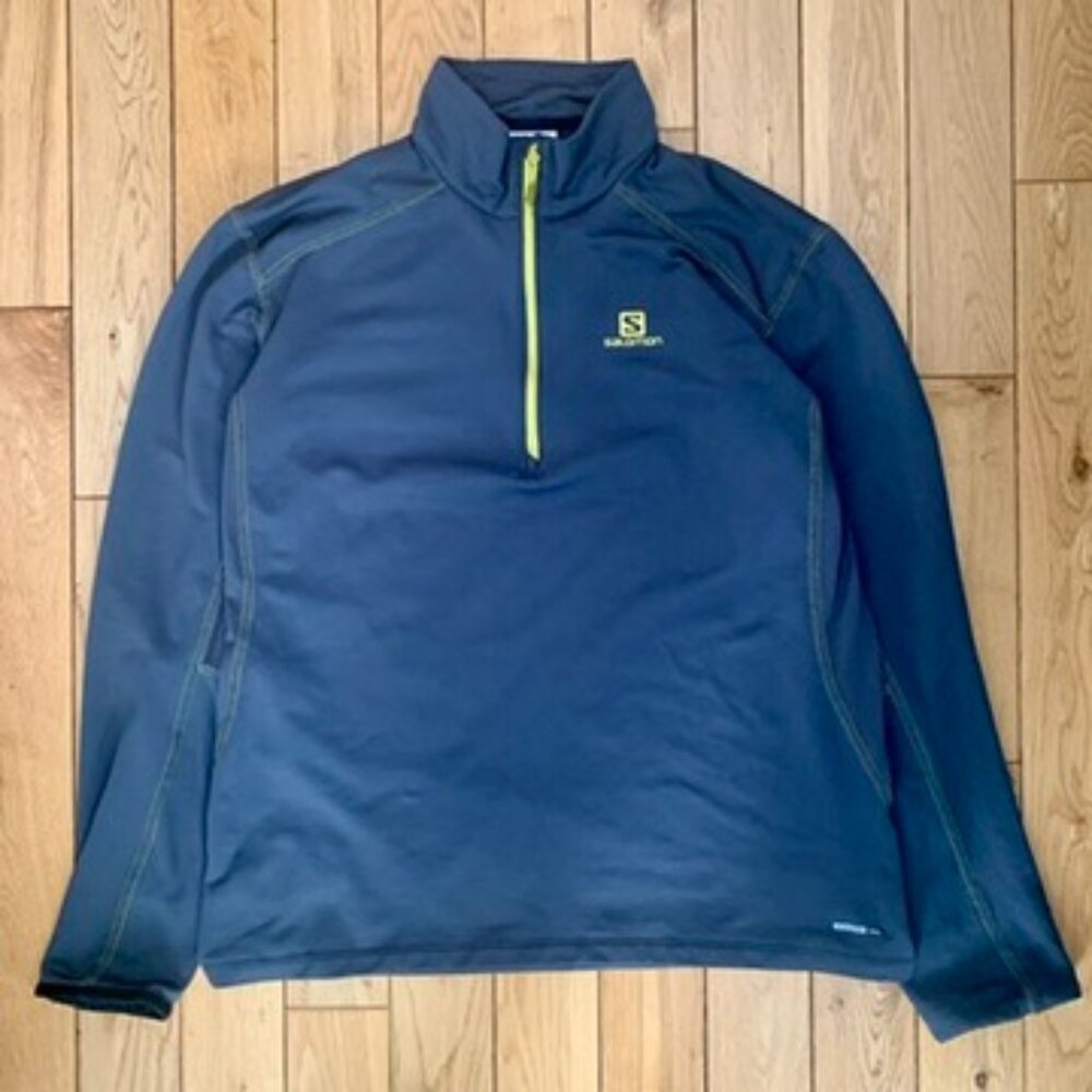 Salomon advanced skin Warm Sweater Menβs XL 1/4 Zip Outdoor Hiking Camping